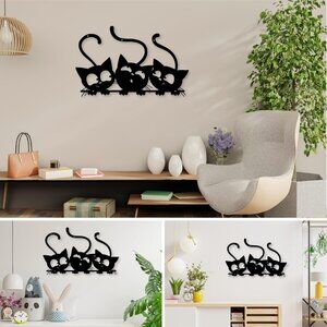Cat's Wall Art Cute Kittens Wall Decor Metal Wall Hanging